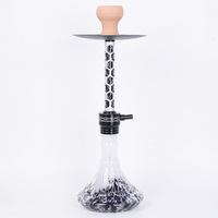 Vente en gros de narguilé en alliage d'aluminium de taille moyenne 55cm de luxe Shisha narguilé évider bouteille en verre colorée