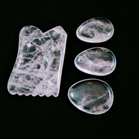 Kit d'outils de massage Gua Sha en quartz transparent et jade pour le corps, à faire soi-même