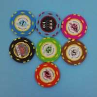 Jetons de poker en argile en gros, 11,5 g, 40 mm, 39 mm, personnalisables avec logo imprimé, ensemble de jetons de poker en PP