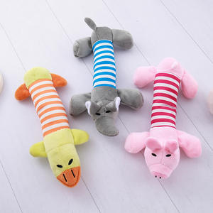 Fabrika doğrudan satış sevimli dört bacaklı çizgili köpek oyuncak ses ve Bite dayanıklı peluş fil domuz ördek evcil hayvanlar için - Product Image 1