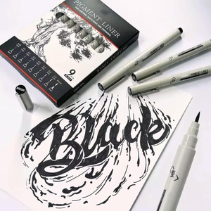 Marqueur artistique à base d'eau, encre noire, stylo marqueur, marqueur pinceau, marqueurs pour croquis, ensemble de calligraphie - Product Image 3