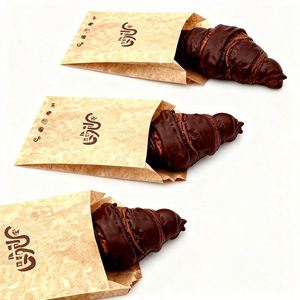 Customized Eco-Friendly Square Bottom Greaseproof Kraft Paper Carry <b>Bags</b> with Offset Printing for Takeaway Food - Product Image 6