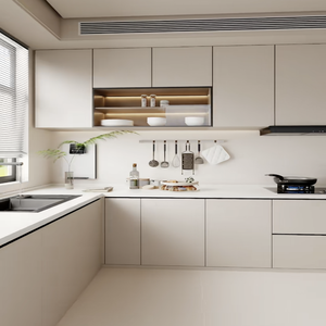 Gabinetes de Cocina Modulares Modernos Minimalistas, Armario de Madera Ecológico, Muebles de Cocina Personalizables - Product Image 1