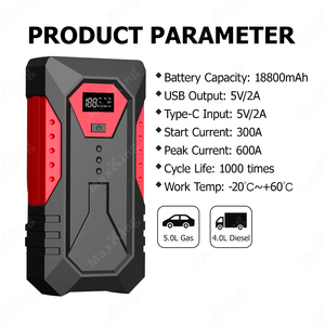 Arrancador de batería de 18800mAh para coche 3 en 1, <span class=keywords><strong>carga</strong></span> rápida máxima de 600A y luz LED brillante - Product Image 3