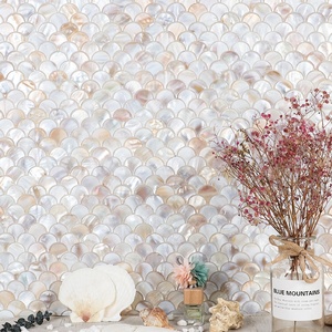 25Mm Tự Nhiên Óng Ánh Fan Shaped Shell Mẹ Của Ngọc Trai <span class=keywords><strong>Mosaic</strong></span> <span class=keywords><strong>Tile</strong></span> Đối Với Khách Sạn Sang Trọng Phòng Tắm Phòng Khách Tường Dự Án - Product Image 1