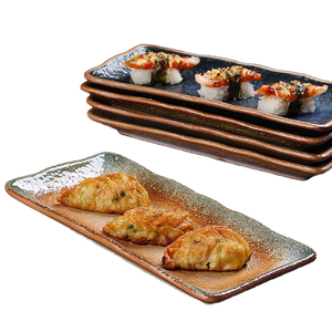 Assiette rectangulaire en porcelaine écologique classique pour la vente en gros – Assiette à sushi, dessert et collation en céramique pour fêtes - Product Image 1