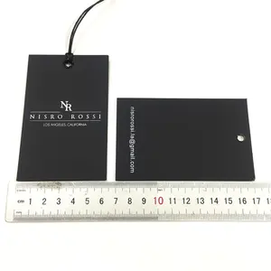 Paper Hangtag Supplier Custom Brand Logo Garment White Cardboard Hang Tag with String and Safety Pin