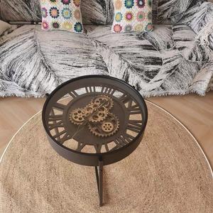 Retro high-end işık lüks dişli dönen tarzı amerikan tasarım oturma odası kanepe yan masa küçük kahve sehpa - Product Image 5