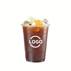 Vasos de Plástico PET Transparente Desechables Ecológicos con Logotipo Personalizado, Tapas para Vasos de 12oz/14oz/16oz/18oz/20oz/24oz para Café Helado, Jugo, Leche - Product Image 2