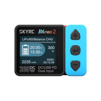 Chargeur intelligent SKYRC B6neo 2 300W DC 126W PD 15A 6S LiPo avec déchargeur, double entrée, mini portable pour voiture RC, drone, avion
