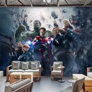Mural de Pared de Superhéroes de Dibujos Animados, Patrón de Iron Man, <span class=keywords><strong>Hulk</strong></span> y Spider-Man, Decoración de Pared para Dormitorio de Niños, Cine en Casa, Espacio de Juego Comercial - Product Image 4
