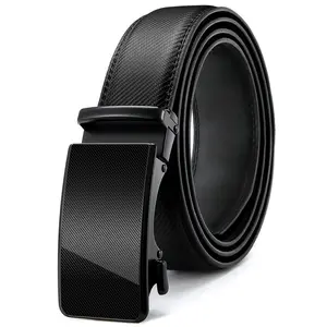 Nouveau ceinture automatique de ceinture de jeans décontractés solides et réglable personnalisée ceinture noire de cadeau d'hommes d'affaires de mode en gros