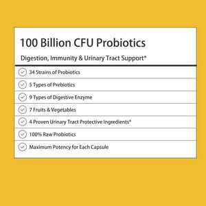 Probiotiques Marque Blanche pour Femmes 100 Milliards de UFC Soutien Urinaire Prébiotiques Enzymes Digestives Efficaces pour Femmes 30+ - Product Image 2