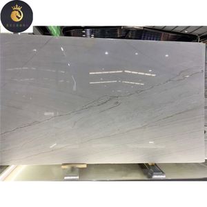 Losas pulidas de cuarcita blanca nuage bookmatched para pared de fondo - Product Image 4