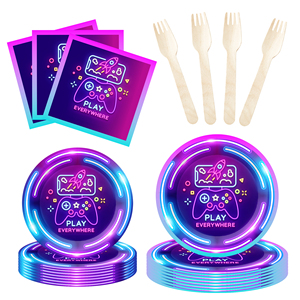 ชุดตกแต่งงานวันเกิดธีมวิดีโอเกม DAMAI แบบกำหนดเอง สำหรับงานเลี้ยงวันเกิดเด็ก หรืองานเลี้ยงวันเกิดเด็กผู้ชาย ชุดอุปกรณ์บนโต๊ะ - Product Image 4