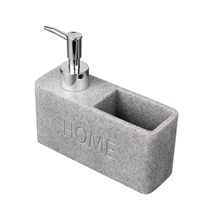 2 in 1 polyresin sandstone marble bathroom kitchen soap dispenser and sponge holder box