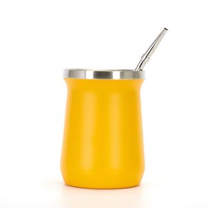 <b>Reusable</b> Tumbler Double Wall 304 Stainless Steel 8oz Tea Mug Yerba Mate <b>Cup</b> With Straw - Product Image 3