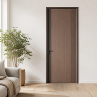Porte de chambre en MDF au design moderne, motif lignes sculptées créatives, isolation acoustique, taille et couleur personnalisables, approvisionnement en gros pour hôtels