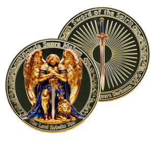 Pièce de collection commémorative en métal, motif Archange Michel, décoration, symbole de la foi, pour la lutte contre <span class=keywords><strong>le</strong></span> <span class=keywords><strong>mal</strong></span> - Product Image 4