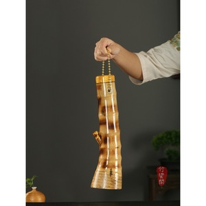 Yunnan Bamboo Pipe Natural Golden Bamboo Filter Hookah Straight Type Lacquer Finish Durable Smoking Device - Product Image 1