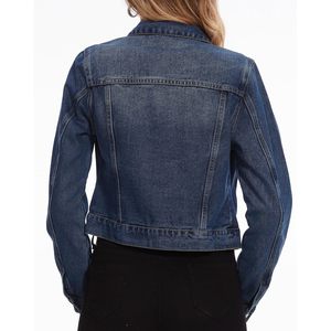 Chaqueta Vaquera Corta Personalizada para Mujer, Manga Larga, con Botones y Bolsillos - Product Image 6
