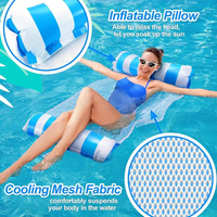 Matelas Gonflable Portable pour Eau - Chaise Longue de Piscine et Selle d'Exercice 3-en-1 pour Plage, Lac et Jardin