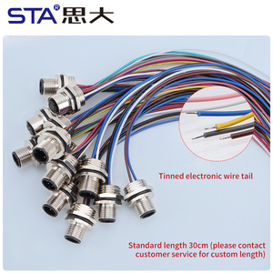 M12 hàng không cắm nam nữ vít PG9 M12 M16 phía trước/Trở lại gắn kết ổ cắm hàn nối 2 3 4 5 6 8 12 17pin - Product Image 4