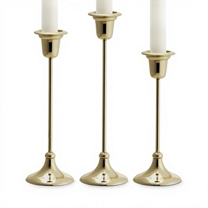 Long bougeoir en laiton bronze pour la fête de Pâques Décoration de table élégante Salle à manger de mariage Autre bougeoir décoratif pour - Product Image 1