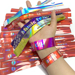 Toptan özel bilek bilet bilezik konser Papier bilek bantları Tyvek holografik etkinlik bilekliği bir kez - Product Image 4