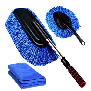 Car <b>Mop</b> Telescopic Wax <b>Mop</b> Dust Remover 100% Cotton Extendable Large And Small Set For Car <b>Cleaning</b> - Product Image 5