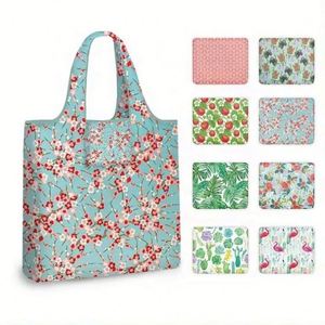 Bolsa de Compras de Poliéster Reutilizable, Plegable, con Patrón Geométrico Personalizado, Ecológica y Duradera, al por Mayor - Product Image 1