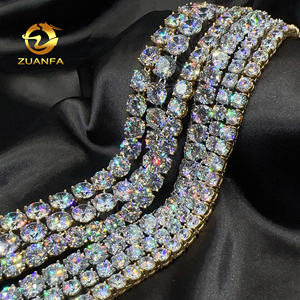 Joyería brillante de moda 5A + CZ diamante 316L collar de acero inoxidable 6mm 8mm 10mm Cadena de tenis Cadena de hip hop - Product Image 2