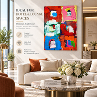 Peinture à l'huile texturée 3D, art mural, décoration intérieure, peinture sur toile abstraite peinte à la main, panneau moderne et coloré
