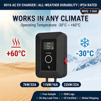 Station de recharge pour véhicules électriques domestique et commerciale 7kW 11kW 22kW Wallbox avec carte RFID IP54 Type2 GB/T Certifiée CE TUV OEM disponible