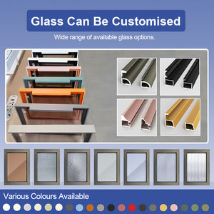 Winsen AGD-021 Marco de Puerta de Gabinete de Aleación de Aluminio 6063-T5 con Frente de Vidrio de Foshan, Marco Cuadrado Negro Extruido, Manija Integrada Doble - Product Image 3