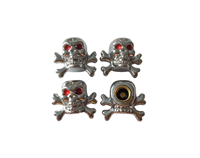 4 pièces/ensemble Bouchon de valve en plastique Crâne Bouchon de valve de pneu