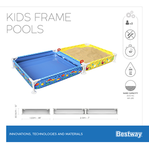 Bestway 561CF nouveau produit Picina extérieur rectangulaire cadre en PVC <span class=keywords><strong>piscine</strong></span> d'eau et bac à sable en <span class=keywords><strong>fibre</strong></span> <span class=keywords><strong>de</strong></span> <span class=keywords><strong>verre</strong></span> <span class=keywords><strong>piscine</strong></span> pour enfants - Product Image 3