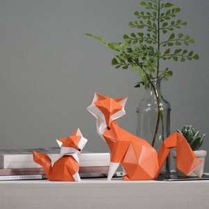 Renard Figurine Statue Cadeaux Sculpture Moderne Décor Maison Cadeaux Animal Arts Polyrésine Géométrique Artisanat - Product Image 1