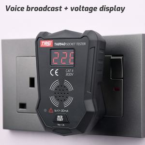 TASI TA894D Probador de Voltaje 175V~250V con Voz, Probador RCD GFCI, Probador de Enchufes de Pared Británicos, Pantalla Digital (2.0%+2) - Product Image 4