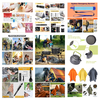 Kit de survie professionnel pour le camping et la randonnée en plein air, léger, imperméable, haute performance, pour 2-3 personnes, avec filtre à eau