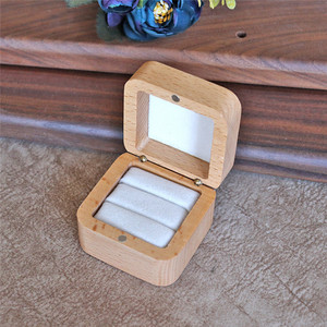 Caja de boda de anillo de terciopelo cuadrado verde Premium con ranuras dobles individuales para regalo de aniversario de Ceremonia de propuesta para almacenamiento de joyas - Product Image 2