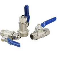 Vannes à boisseau sphérique en laiton nickelé DN15 1/2 po avec raccord rapide pour tube de 8 mm pour le contrôle de l'eau et de l'air / produits chimiques industriels