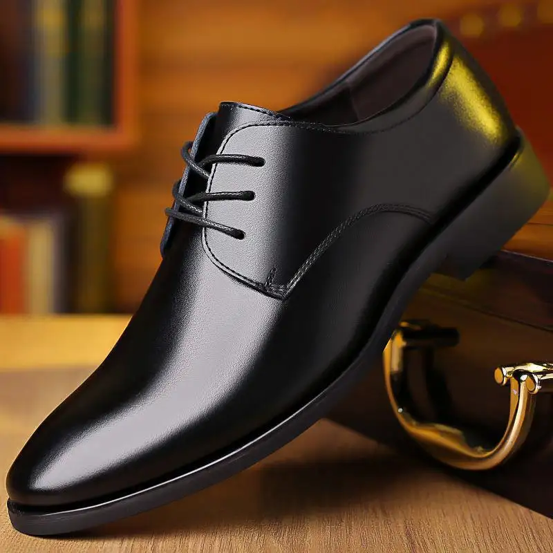 Men's leather shoes 2022 spring and autumn new business formal casual leather shoes Korean version of the British wedding shoes