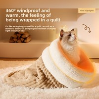 Nid douillet et confortable pour chat, sac de couchage lavable, auto-chauffant et confortable pour l'hiver