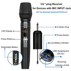 Micrófono Dinámico Inalámbrico UHF Profesional W5 de Mano, Precio de Fábrica, para Enseñanza - Product Image 4