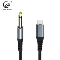 Câble YIVO personnalisé USB-C vers TS mono 1/4 pouce avec décodeur DAC, câble tressé en nylon durable pour carte son et microphone de smartphone