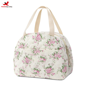 New Style Quilting Seam Cooler Bag with Embroidery Patch Zipper Closure <b>Lunch</b> Bag Large <b>Box</b> with Strap RTS Bulk Mixed Order - Product Image 1