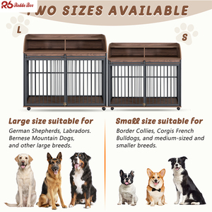 Meubles de caisse en bois pour chiens de grande et moyenne taille Chenil robuste avec espace de rangement - Product Image 5