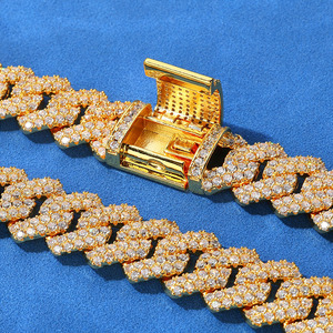 Chaîne cubaine VVS1 sur mesure en moissanite, articulation robuste, certifiée GRA, or 18 carats et argent 925, style Miami Link, bijoux Iced Out - Product Image 5