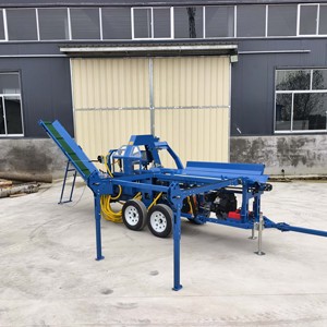 Processeur de bois de chauffage professionnel à prix abordable, intégré avec scie et fendeuse, moteur 27 CV, capacité 500 mm, garantie 1 an - Product Image 4